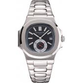 Patek Philippe Nautilus Black Dial Stainless Steel Case And Bracelet