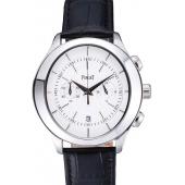 Piaget Gouverneur Chronograph Stainless Steel White Dial 621981