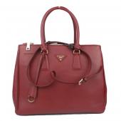 Cheap Prada  5023 2way Cow Leather Red Handbag