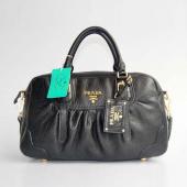 Cheap Prada  80044 Ladies Lambskin Black Handbag