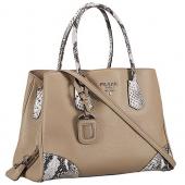 Replica Prada  Satchel Khaki And Python Handles 18926834