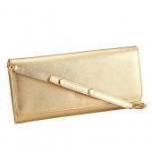 Replica Prada Continental Wallet with Strap Gold