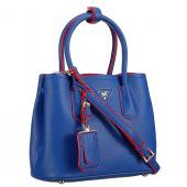 Replica Prada Double Tote Blue And Red Interior  18926821