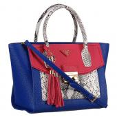 Prada Front Pocket Blue - Fuchsia & Python Handles Tote 18926813