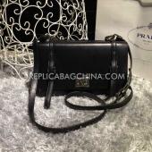 Cheap Prada Handbag Shoulder Bag Calfskin Black