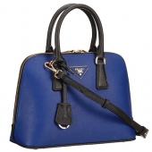 Replica Prada Promenade Black And Blue Crocodile Bag