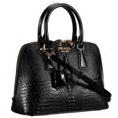 Prada Promenade Crocodile Leather Bag Black Replica