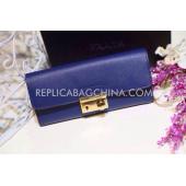 Prada Purse Calfskin Blue HM10286