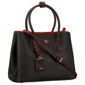 Prada Saffiano Double Tote Black