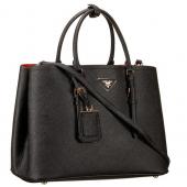 Prada Saffiano Double Tote Black Replica