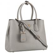 Prada Saffiano Double Tote Grey