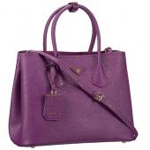 Cheap Prada Saffiano Double Tote Purple