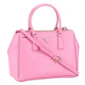 Prada Saffiano Medium Double Zip Tote Pink