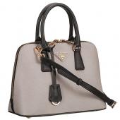 Cheap Prada Saffiano Promenade Black and Grey Tote