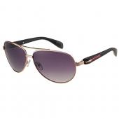 Prada Sporty Linea Rossa Gold Frame Grey Lenses Sunglasses 308156