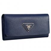 Prada Tessuto Saffiano Dark Blue Wallet