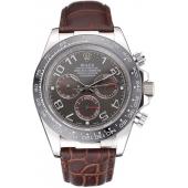 Rolex Cosmograph Daytona Stainless Steel  Case Grey Racing Dial Leather Bracelet   622632