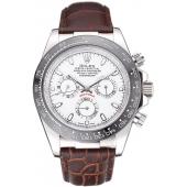 Cheap Rolex Cosmograph Daytona Stainless Steel  Case White Dial Brown Leather Bracelet   622631