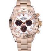 Cheap Rolex Cosmograph Daytona White with Black Subdials Gold Bracelet  622548