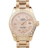 Rolex Datejust 18k Yellow Gold Plated Stainless Steel Diamond Plated 98077