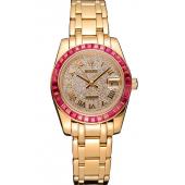 Cheap Rolex Datejust Diamond Dial Pink Jewels Bezel Gold Case And Bracelet  622835