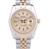 Rolex Datejust Gold Dial Ribbed Bezel 7450