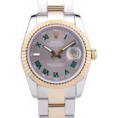 Rolex Datejust Grey Dial Ribbed Bezel 7460