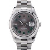 Rolex DateJust Grey Dial Stainless Steel Strap 41982 Replica