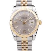 Rolex DateJust Two Tone Stainless Steel 18k Gold Plated Silver Dial 98085