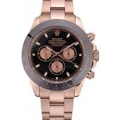 Rolex Daytona Black Ion Plated Tachymeter Rose Gold Strap Black Dial 80245