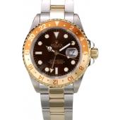 Rolex GMT Master II Gold Colored Ceramic Bezel Brown Dial Tachymeter