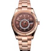 Rolex Sky Dweller Brown Dial Rose Gold Case Ad Bracelet