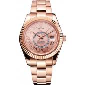 Cheap Rolex Sky Dweller Rose Gold Dial Rose Gold Case And Bracelet