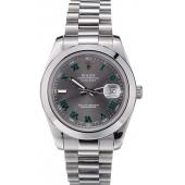 Cheap Rolex Swiss DateJust Polished Stainless Steel Bezel Grey Dial 42000