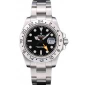 Rolex Swiss Explorer Stainless Steel Bezel Black Dial Tachymeter