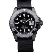 Replica Rolex Swiss Submariner Pro-Hunter Black Fabric Strap Black Dial