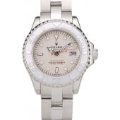 Rolex Yacht Master Silver Tachymeter Beige Dial