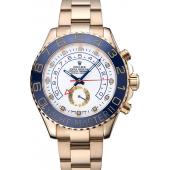 Rolex Yachtmaster II White Dial Blue Bezel Gold Bracelet 622271