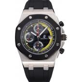 Replica Swiss Audemars Piguet Royal Oak Offshore Black And Yellow Dial Stainless Steel Case Black Rubber Strap  622855