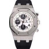 Cheap Swiss Audemars Piguet Royal Oak Offshore White Dial Stainless Steel Casr Black Rubber Strap  622851