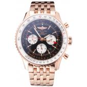 Swiss Breitling Navitimer Black Dial Rose Gold Case And Bracelet