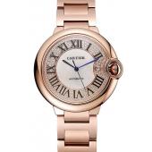 Swiss Cartier Ballon Bleu 46 MM Diamond Dial Rose Gold Bracelet 1453882