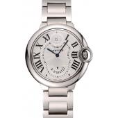 Swiss Cartier Ballon Bleu Two Timezone White Dial Stainless  Steel Bracelet 1453879