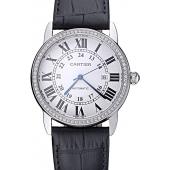 Swiss Cartier Ronde Solo Stainless Steel Diamond Case White Dial Roman Numerals  622195 Replica