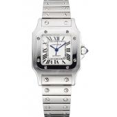 Cheap Swiss Cartier Santos White Dial Stainless Steel Case And Bracelet  622882