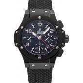 Swiss Hublot Big Bang Carbon Effect Dial Black Case Black Rubber Bracelet 1453902