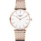 Swiss Longines Grande Classique White Dial Rose Gold Case Two Tone Bracelet