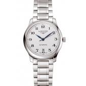 Swiss Longines Master White Dial Stainless Steel Bracelet 1453928