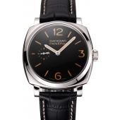 Swiss Panerai Radiomir Black Dial Stainless Steel Case Black Leather Strap