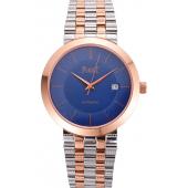 Swiss Piaget Traditional Blue Dial Gold Case Two Tones Stainless Steel Strap